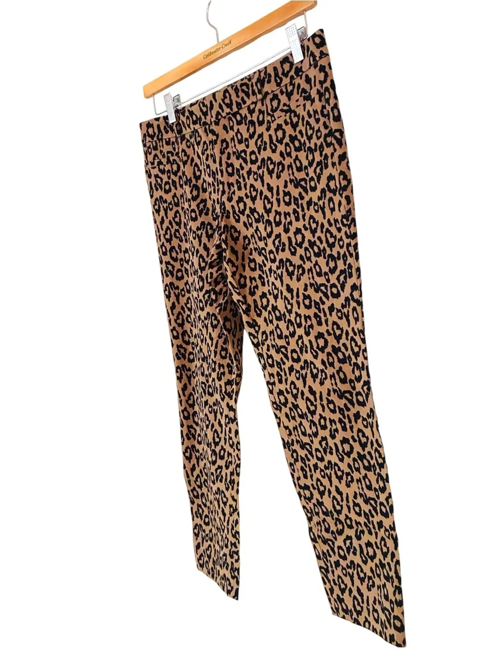Banana Republic Sz 4 Leopard Animal Print Sloan Cropped Pants Office Casual - Picture 3 of 7